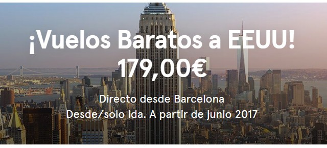 promoción vuelos barcelona estados unidos